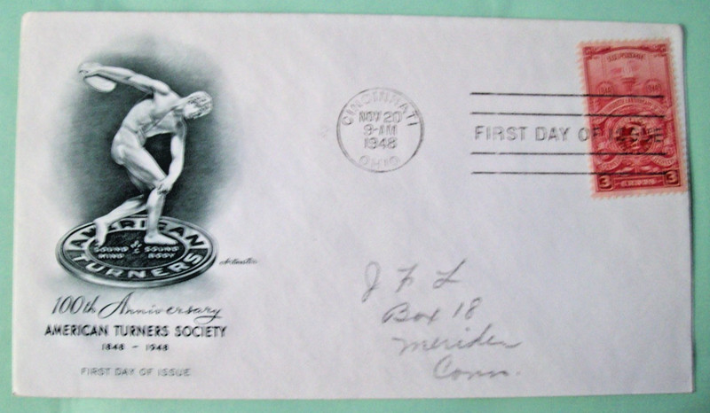 US 1948 FDC # 979 3c American Turners   Artmaster  addressed