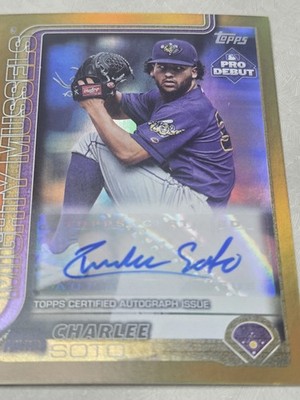 2025 Topps Pro Debut Gold Auto Charlee Soto # PD-159 14/50 Twins