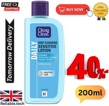 Clean & Clear Deep Cleansing Lotion for Sensitive Skin 200ml Remove Dirt and Oil