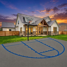 Basketball Court Marking Kit for Driveway - Professional Regulation Layout Stenc