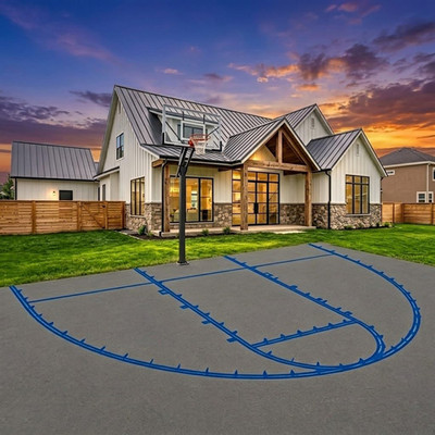 Basketball Court Marking Kit for Driveway - Professional Regulation Layout Stenc