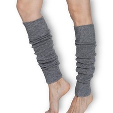 Lambswool Winter Leg Warmers Women Natural Wool Footless Thick Over Knee Long