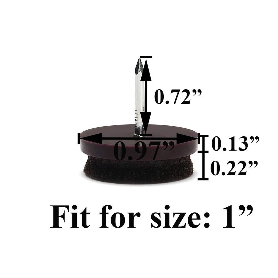 24 Pack 1" Heavy Duty Nail-On Felt Pads Chair Leg Floor Protectors Sliders