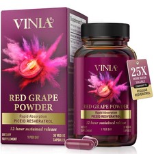 VINIA Piceid Resveratrol Supplement Capsules. Increases 30 Count Pack of 1 