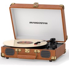 Journey - Bluetooth Suitcase Record Player - Brown Built-in stereo speakers...