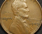 Lincoln Wheat Cent 1909 Error Major Lamination Peel Extra Fine Free Shipping