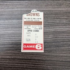1969 CLEVELAND BROWNS - NEW YORK GIANTS FOOTBALL TICKET TARKENTON 2 TDS