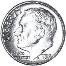 1957 (P) Roosevelt Dime 90% Silver Gem BU US Coin