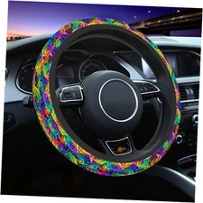 Rainbow Roses Steering Wheel Cover Fresh Beautiful and One Size Multi1010