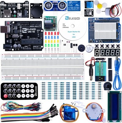 Arduino Starterset mit UNO R3, Relais, Servomotor, Netzteil, Erweiterungskarte