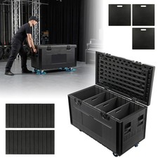 Cable Trunk Road Case Flight Case w/Wheels,Stackable Heavy Duty ATA Rolling Case