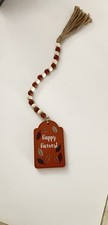 Wooden Bead Garland Welcome Fall Tasseled Home Decor Autumn 17  