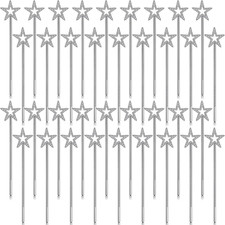 Meanplan 36 Pcs Star Wands for Kids Fairy Princess Magic Wands, Silver