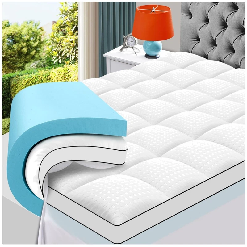 King Size Cooling Pillow Top Mattress Topper