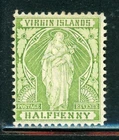 VIRGIN ISLANDS 21 SG43 MH 1899 1/2p grn St. Ursula CV$4