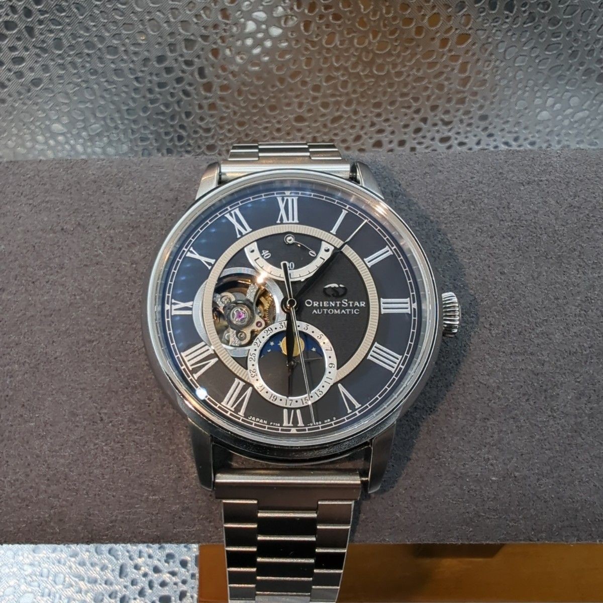 Orient Star Semi Skeleton Automatic Black Dial Me… - image 4