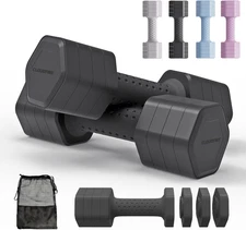 Adjustable Dumbbell Set of 2, 4 in 1 Free Weights Dumbbells Set, Hand Weights fo