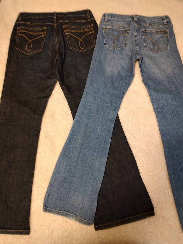 2) Calvin Klein Jeans Women's Sz 28/6 Ultimate Boot light Wash  Sz 6 Dark Flare