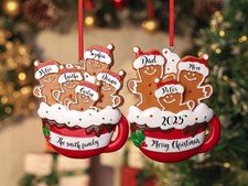 Gingerbread Family Acrylic Ornament 2025, Personalized