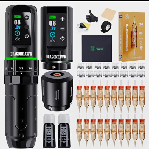 Dragonhawk L3 Wireless Tattoo Kit Mcore-L3 Motor Pen Machine, 2 Batteries - product listing photo