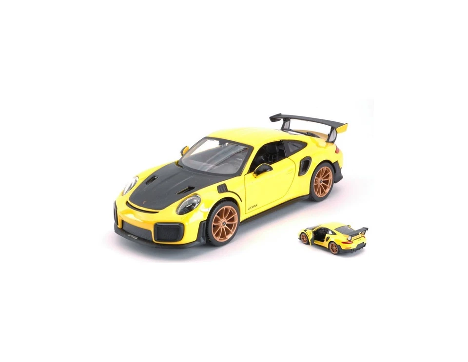 PORSCHE 911 GT2 RS Yellow Assembly line 42 Parts Die Cast 1/24 Maisto Model Kit - Immagine 3 di 3