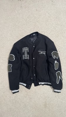 Stussy CDG Varsity Jacket Quilted Men s Medium Black NYC LA Tokyo London Paris