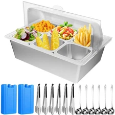 304 Stainless Steel Condiment Containers, Catering Supplies Buffet Display, S...
