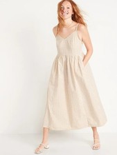 Old Navy Cotton-Poplin Cami Maxi Swing Dress Gingham Print Summer 2XL, 3XL, M