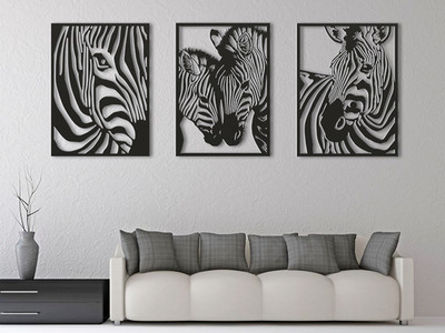Zebra Wandbild | Wohnzimmer Deko | Unikat Geschenk | 25 cm Home Statement Stück