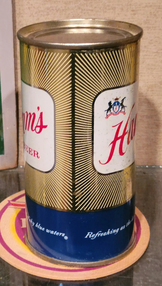 Lata de cerveza Hamms 1958 abierta inferior 11 onzas tapa plana San Francisco California #2 Foto 4 de 4