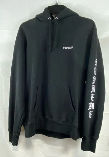 Pull à capuche homme Supreme noir imprimé logo gothique taille M