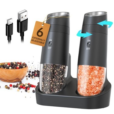 Gravity Electric Salt and Pepper Grinder Set Automatic Shakers Upgraded Peppe...
