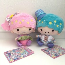 Sanrio Little Twin Stars Kiki Lala Strawberry News Collaboration Plush Set 20cm