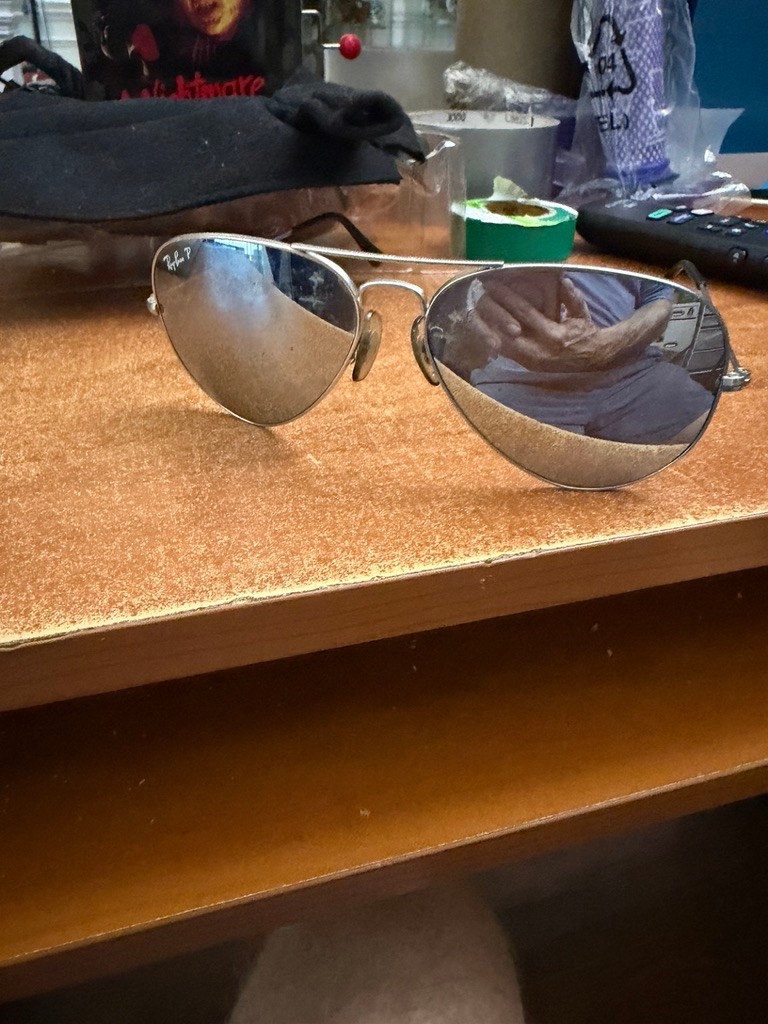 Ray-Ban Men's Aviator Sunglasses Ploraized Silver