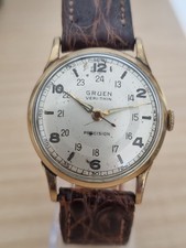 SCHÖNE, SEHR SELTENE VINTAGE GRUEN VERI-THIN PRECISION PAN AM HERRENARMBANDUHR
