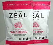 2-Pack Zurvita Zeal 30-Day Wellness Bag, Gluten Free, Vegan Wild Berry NEWWW 