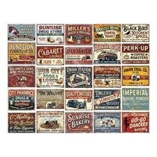 25 Model Railroad Sign Stickers for Building Sides, Vintage Advertising, 1 Sheet