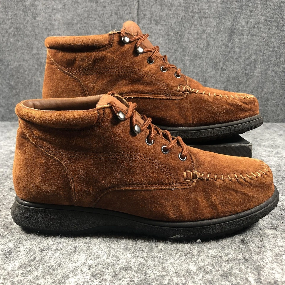 Faded Glory Cheyenne Boots Womens Size 11 Brown Suede Moc Toe Chukka Lace Up - Image 2 of 4