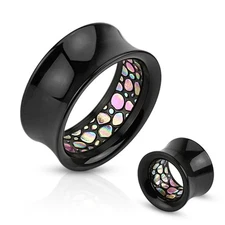 Acrylic inlay pattern Eyelet Tunnels Ear Plugs Gauges 19mm-3/4 inch, abalone