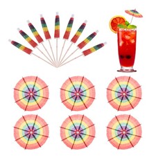 100 Pcs Mini Drink Umbrellas Cocktail,3.9 Inch Cocktail Picks Toothpick