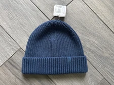 LULULEMON CLOSE-FIT WOOL BLEND RIBBED KNIT BEANIE, BLUE TWILL, NWT, ONE SIZE