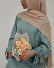 Solid Color Dubai Women Abaya Muslim Kaftan Turkey Long Dress Maxi Robe Ramadan