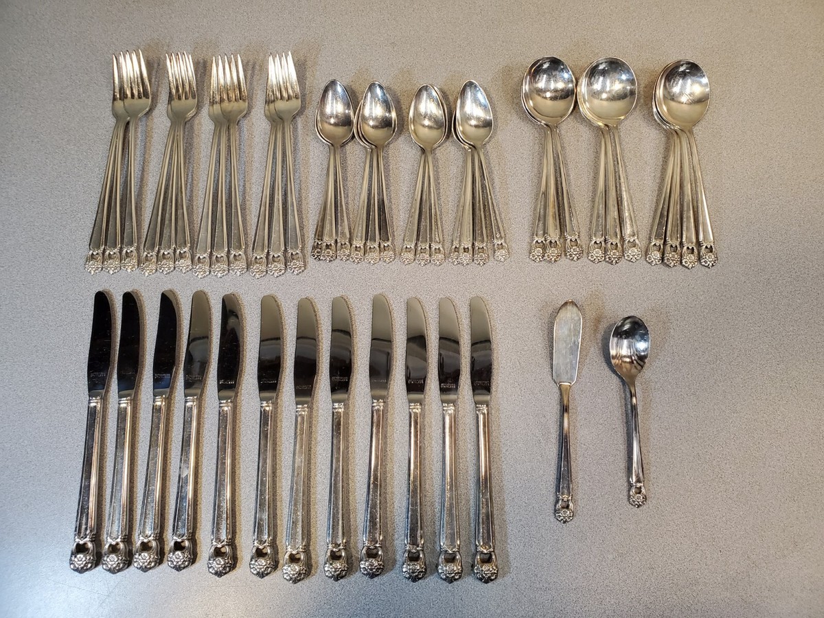 Silverware Set Serving Spoons Eternally Yours Silverware 1847