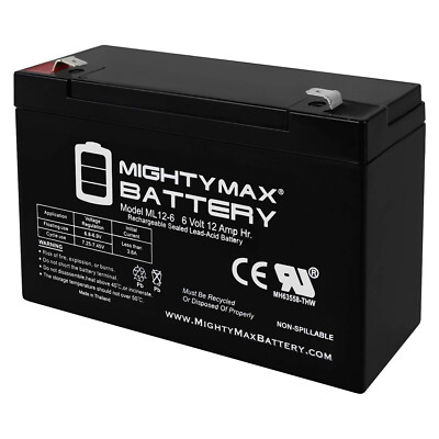 Mighty Max 6V 12AH F2 Replacement Battery for Lithonia ELB0612A
