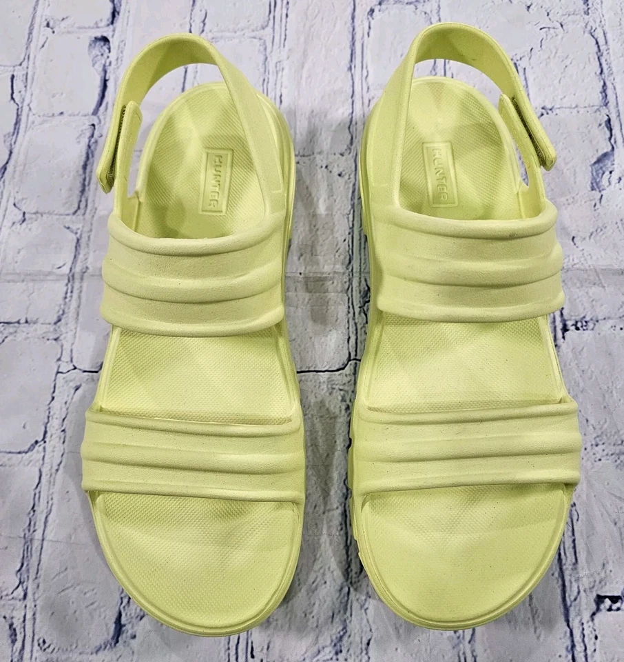 Sandalias Hunter MUJER TALLA 11 Bloom Algas Espuma Neón Amarillo Correa con Tirantes Foto 2 de 4