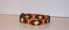Wet Nose Designs Sunset Ombre Aztec Dog Collar Southwestern Western Tribal Gold1