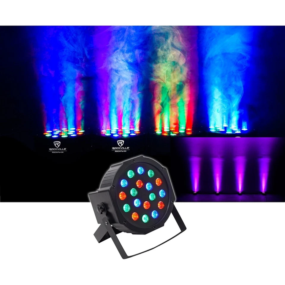 (10) Rockville RockPAR50 LED RGB Compact Par Can DJ/Club DMX Wash Lights - Image 3 of 4