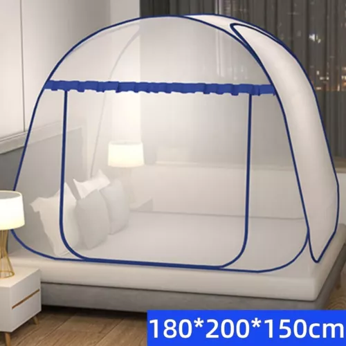 Zipper Folding Mosquito Net Double Zipper Steel Wire Frame Fine 200*180*150cm UK - Picture 10 of 12