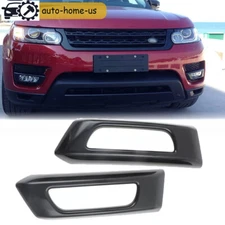 2PCS Black Front Fog Light Cover Trim For Land Rover Range Rover Sport 2014-2017