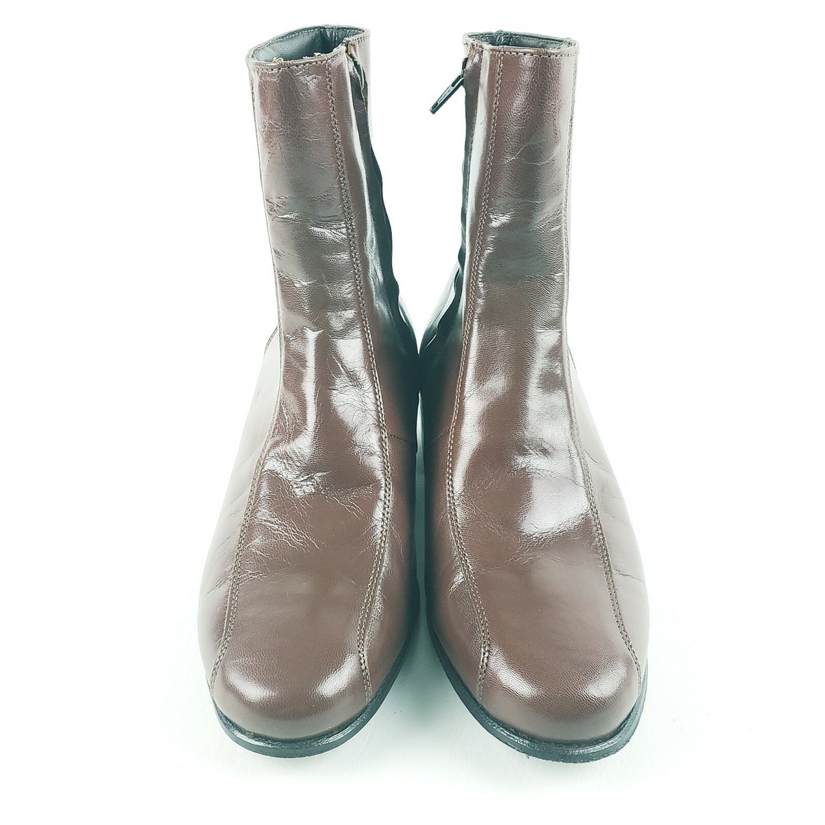 Mens Florsheim Duke Boot Cognac Leather Zipper High Cuban Heel 